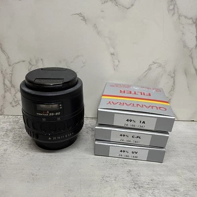 Pentax SMC 35-80mm f/4-5.6 Zoom Lens with Caps & Extra Filters UV & C-PL - Image 1 of 4
