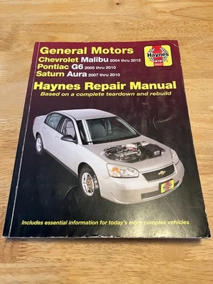 Haynes Repair Manual 38027 General Motors Chevrolet Malibu 2004-2012, G6, Aura Foto 1 de 4