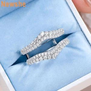 Newshe Wedding Ring Enhancer Wrap Guard Stacked Wedding Bands for Promise Ring - Picture 1 of 10