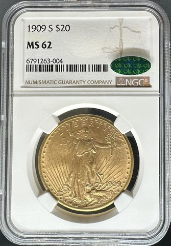 1909-S $20 St Gaudens MS62 NGC CAC (#PA6791263004) Cover