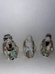 Vintage Porcelain 3 Wise Men Chinese Figurines - Picture 1 of 8
