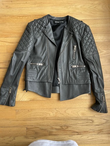 Rara giacca di pelle trapuntata moto Balenciaga vintage