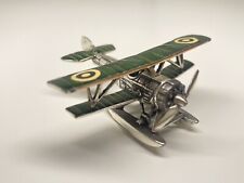 sacchetti 925 solid silver enamel miniature collectable airplane made in italy