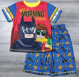 Batman Pajamas Boys Medium 8 Lego Robin Not a Morning Person Shirt Shorts PJ Set - Picture 1 of 5