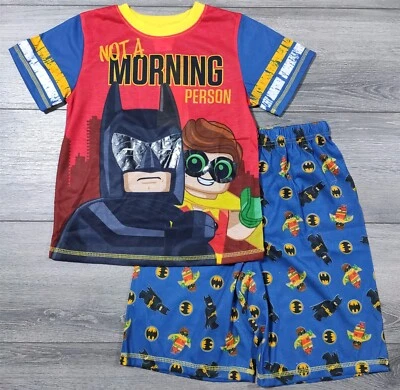 Бэтмен пижамы мальчиков средний 8 Lego Robin не утренний человек рубашка шорты PJ комплект - Изображение 1 из 4