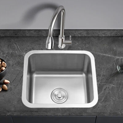 Inset/Undermount Stainless Steel Kitchen Sink Single Bowl Sink Kitchen Basin - Image 1 of 4
