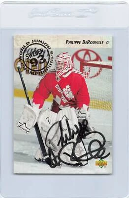 1993/94 Upper Deck #260 Philippe DeRouville Canada Signed Auto *J7509 - Image 1 of 2