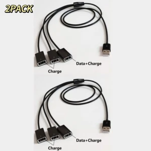 2PACK 1M 3FT 3 en 1 USB 2.0 A mâle à 3 USB femelle jack câble de charge synchronisation de données - Photo 1 sur 5
