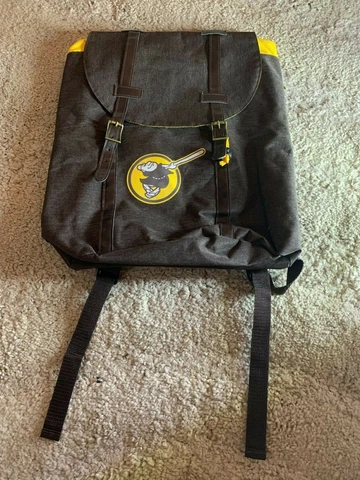 SAN DIEGO PADRES BACKPACK - BROWN AND YELLOW W/FRIAR LOGO - APPEARS UNUSED Cover