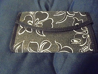 FREESTYLE WALLET-SUPER DAY KEEPER-CHECKBOOK HOLDER-BLACK-WHITE-FLOWERS-SPARKLES! - Image 1 of 4