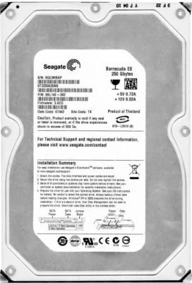 Hard Drive Seagate barracuda It ST3250620NS 250GB 7200U/Min 16MB SATA II 3.5'' - Image 1 of 3