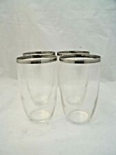 Vtg Federal DANISH MODERN Silver Circlet 4-3+" 10 oz. Water Tumblers Glasses NEW
