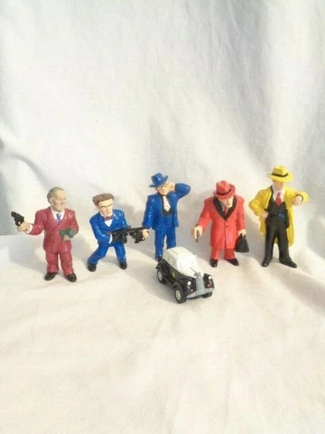 Disney Applause Dick Tracy Set Of Five Figurines And Police Car Cover