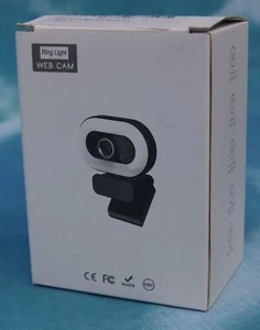 USB Web Cam with Ring light/flexible tripod, microphone HD lens - touch control - Afbeelding 1 van 5