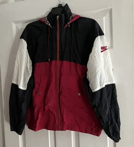 Vintage Nike Coat Jacket Youth Size Medium (10-12) Red Black & White Nice - Picture 1 of 9