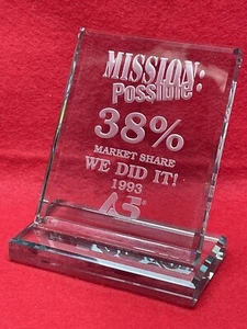 1993 ACS AWARD PLAQUE SILICON VALLEY COMPUTING MISSION POSSIBLE 38% MARKET SHARE - Picture 1 of 9