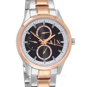 Armani Exchange Mens Multifunction Watch, Black Dial, Two-Tone Silver Rose Gold - Picture 1 of 7