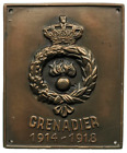 LARGE UNIFACE BRONZE PLATE WW1 Medal - GRENADIER 1914-1918
