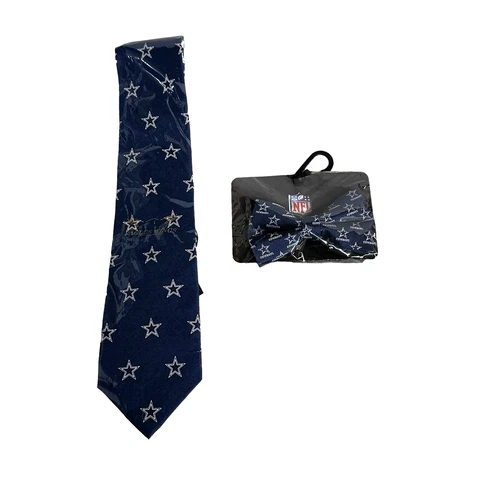 NEW Dallas Cowboys NFL Licensed Prep Neck Tie and Bowtie Matching Set Texas Star Cover