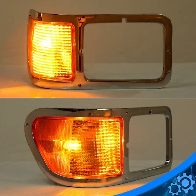 Lente de luces de señalización de esquina lateral derecha con bisel de faro para Ford F650 F750 2000-2015 Foto 1 de 4