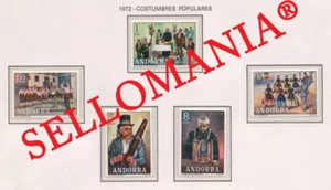 1972 COSTUMBRES POPULARES FOLKLORE MUSIC SINGERS 80 / 84 ** MNH ANDORRA TC21848 - Imagen 1 de 1
