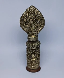 Antique Tibetan Seal Stamp Large Ethnic Silver? Metal Ritual or Decorative Tool - Picture 1 of 8