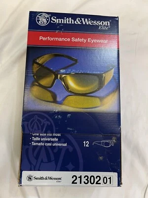 12-Pack Smith & Wesson 21302 Black Frame Clear Anti-Fog Lens Safety Glasses - Imagem 1 de 2