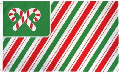TRADE WINDS 3x5 USA Candy Canes Flag Banner Merry Christmas Seasons Greetings