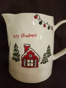 Potter's Studio Ceramic Milk Cocoa Pitcher, Christmas Red Truck Embossed New - Picture 1 of 12