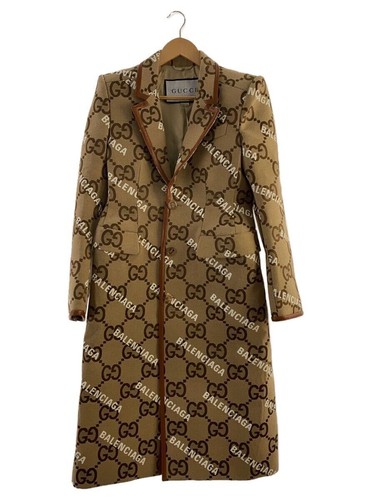 GUCCI Cappotto Chester 46 Cotone BEG Modello All Over 676015