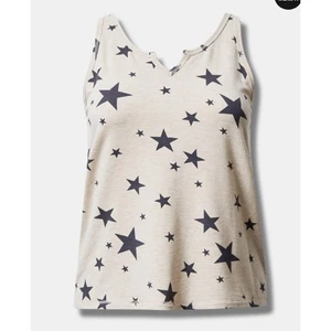 Torrid Dream Fleece Notch Front Sleeveless Lounge Tank Stars Size 4 4X NWT New - Picture 1 of 10