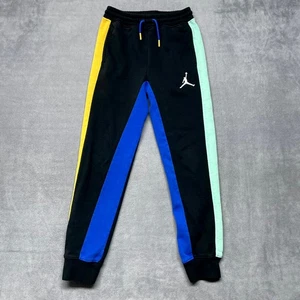 Air Jordan Jogger Pants Kids Medium Multi Cotton Tapered Leg Drawstring Running - Picture 1 of 11
