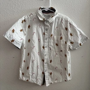 Camicia ragazzo manica corta con bottoni stampa natalizia marca Free Planet taglia 8 - Foto 1 di 12