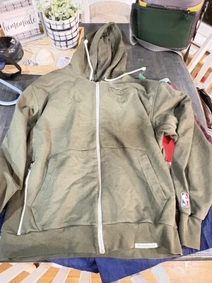 Charlotte Hornets NBA Air Jordan Dri Fit Hoodie Jacket Large Player Issue Green - Image 1 of 4