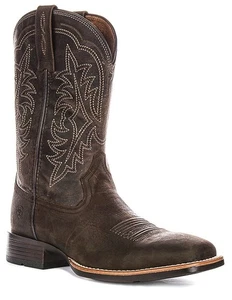 Ariat Ryden Ultrabreite Eckige Zehenpartie Western Halbhoher Herren Stiefel In Braun UK 7-12 - Bild 1 von 6