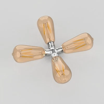 JONATHAN Y Non-Dimmable ST58-4W LED Edison Bulbs, White 2700K, 350 Lumens, 4 Pck - Image 1 of 4