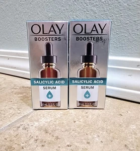 (2) Olay Boosters Salicylic Acid Serum, 1.0 fl oz 30 ml Each Exfoliating SEALED - Picture 1 of 7