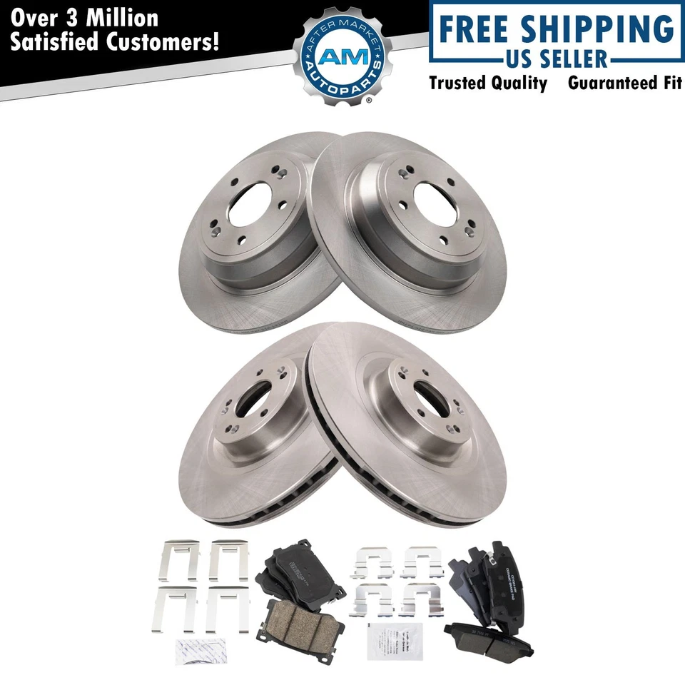 Front & Rear Brake Pad & Rotor Kit Fits 2017 Genesis G80 2015-2016 Hyundai - Image 1 of 4