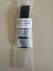 Tag Heuer Monaco Black Alligator Leather Watch Strap 18-22mm - Picture 1 of 4