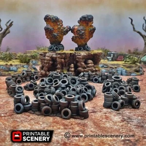 Tabletop Gaming Scatter Terrain Sci-Fi Gaslands Fallout - Reifenhindernisse - Bild 1 von 15