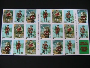 US MNH # 3011A HOLIDAY GREETING SANTA & CHILDREN 1995 BKLT OF 20 32 CENT STAMPS - Picture 1 of 6