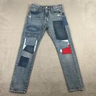 Levis Jeans 30X29 Lot 512 Premium Denim Red Patched Distressed Tag 30X32
