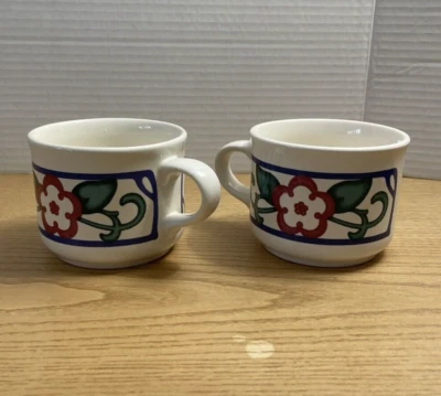 Vtg Pfaltzgraff Arbor Vine Pattern Coffee Tea Cups Mugs Set of 2 1990s Retired - Image 1 of 4
