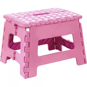 9" Collapsible Folding Plastic Kitchen Step Foot Stool Handle Adults/Kids 300Lb - Picture 1 of 11