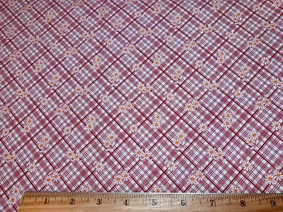 AUNT GRACE CALICOS 30s Red LATTICE Judie Rothermel Cotton Fabric Marcus FQ - Image 1 of 4
