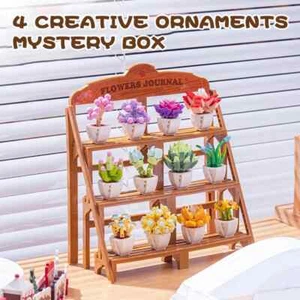 Creative Potted Flower Building Blocks Succulent Bonsai Plant Bouquet DIY Bricks - Picture 1 of 9