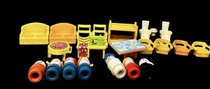 Konvolut Vintage Little People Spielzeug Holz & Kunststoff Autos Figuren Möbel  - Bild 1 von 13