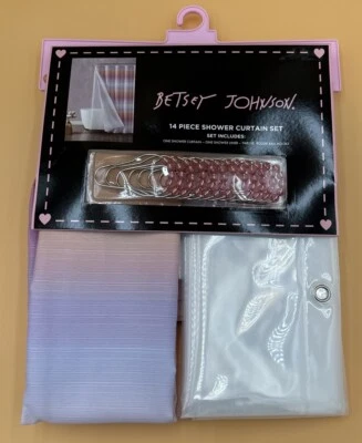 14pc Betsy Johnson Shabby Chic Sunset Ombre Shower Curtain Hooks Liner - Image 1 of 4