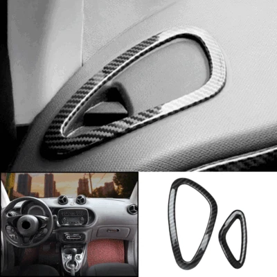 Tablero de fibra de carbono L&R salida de aire ventilación moldura 2 piezas para Smart Fortwo 2016-2019 Foto 1 de 4