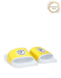 RRP€285 GIUSEPPE ZANOTTI Slide Sandals US6 UK3 EU36 Yellow Logo Made in Italy